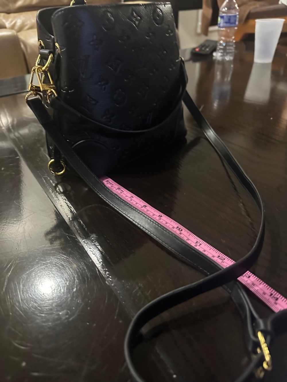 ‼️WOW‼️LV LAURA V Luxury Black Monogram-Embossed Leather Shoulder Bag‼️ - Picture 7 of 8